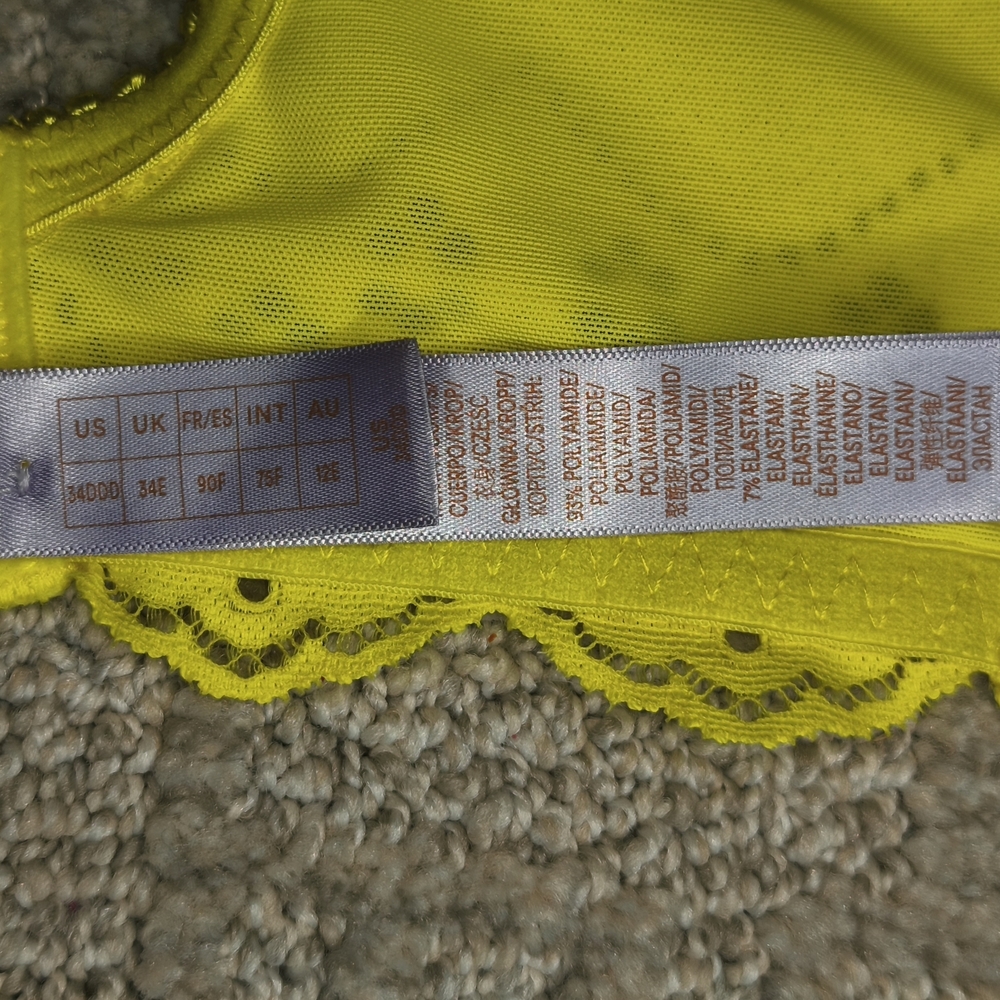 Savage X Fenty Vibrant Yellow Lace Bra - Picture 4 of 6